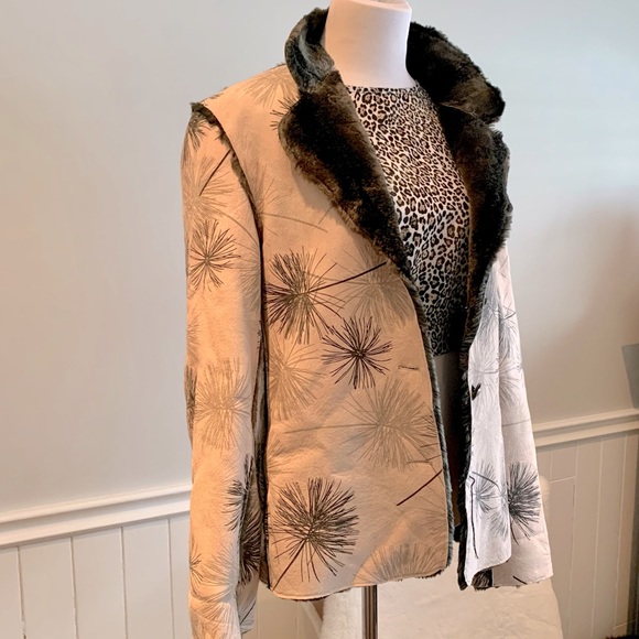 Canada made vintage faux suede and fur jacket - Picture 2 of 9